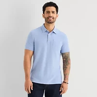 mutual weave Mens Regular Fit Easy-on + Easy-off Short Sleeve Polo Shirt