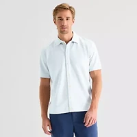 Stafford Button Front Mens Short Sleeve Regular Fit Button-Down Shirt