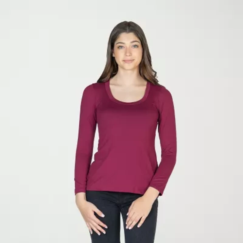 24seven Comfort Apparel Womens Scoop Neck Long Sleeve T-Shirt