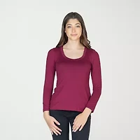 24seven Comfort Apparel Womens Scoop Neck Long Sleeve T-Shirt