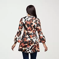 24seven Comfort Apparel Womens Scoop Neck Long Sleeve Tunic Top