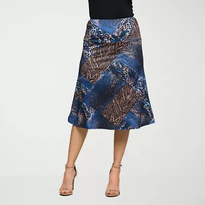 24seven Comfort Apparel Womens Mid Rise A-Line Skirt