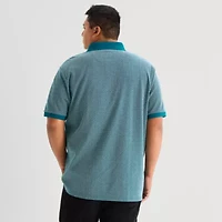 Shaquille O'Neal XLG Geo Weave Big and Tall Mens Regular Fit Short Sleeve Polo Shirt