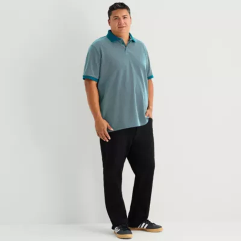 Shaquille O'Neal XLG Geo Weave Big and Tall Mens Regular Fit Short Sleeve Polo Shirt