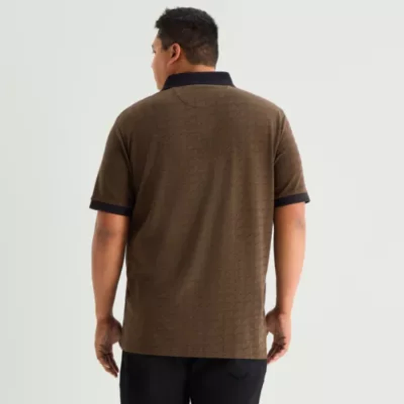 Shaquille O'Neal XLG Basket Weave Big and Tall Mens Regular Fit Polo Shirt