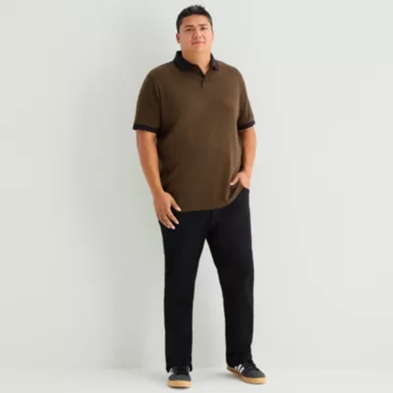 Shaquille O'Neal XLG Basket Weave Big and Tall Mens Regular Fit Polo Shirt