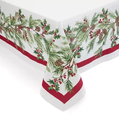 North Pole Trading Co. Holly Berry Tablecloth
