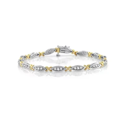 7 1/2 Inch 1 CT.T.W. Natural Diamond 10K Gold Link Bracelet
