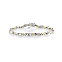 7 1/2 Inch 1 CT.T.W. Natural Diamond 10K Gold Link Bracelet