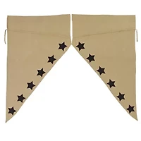 Vhc Brands Natural ﻿Burlap Stencil Stars Light-Filtering Single Curtain Panel