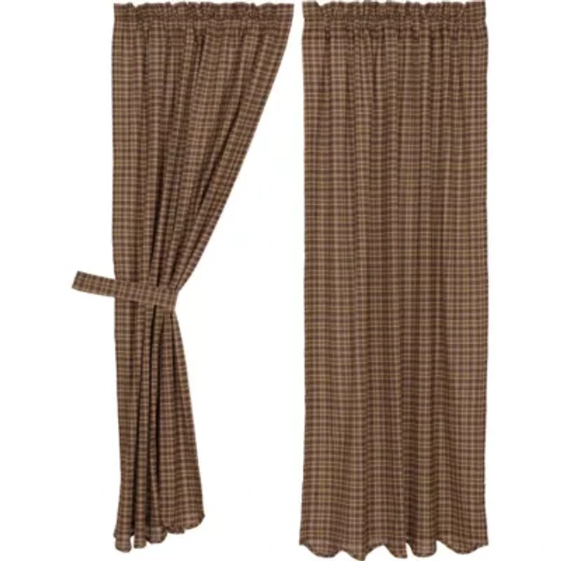 Vhc Brands Prescott Scalloped Light-Filtering Set of 2 Curtain Panel