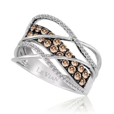 Le Vian® Grand Sample Sale™ Ring featuring Chocolate Diamonds® Vanilla Diamonds® set in 14K Vanilla Gold®