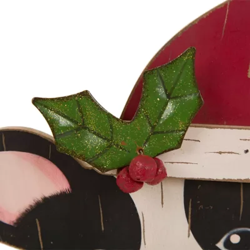 Glitzhome Wooden Christmas Dog Christmas Figurine