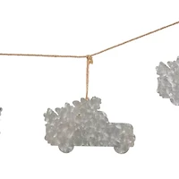 Glitzhome Metal Red Truck Indoor Garland