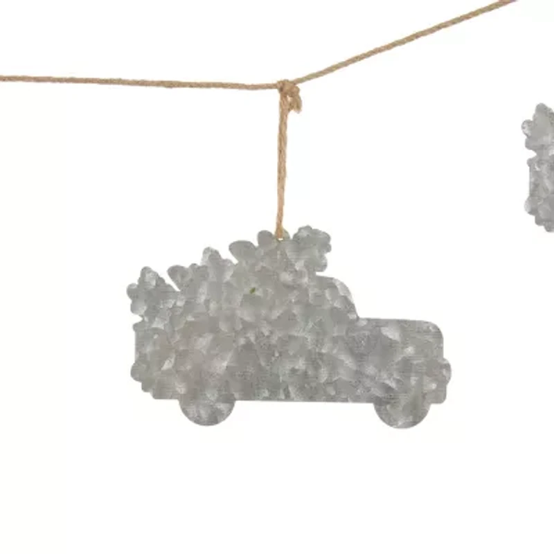 Glitzhome Metal Red Truck Indoor Garland