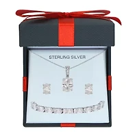 DiamonArt® White Cubic Zirconia Sterling Silver 3-pc. Jewelry Set