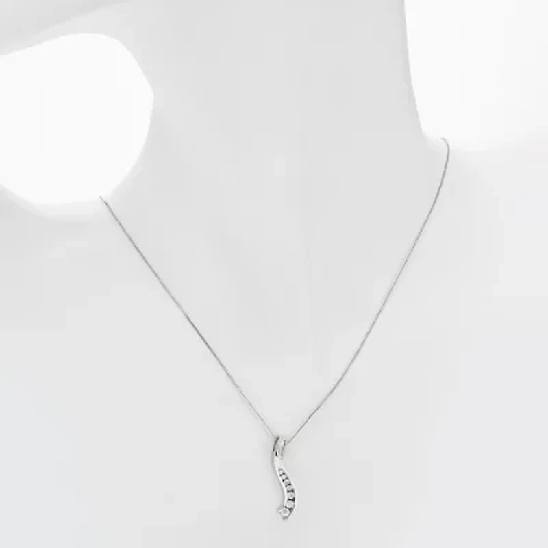 Journey Womens 1/4 CT. T.W. Natural White Diamond Sterling Silver 18 Inch Pendant Necklace