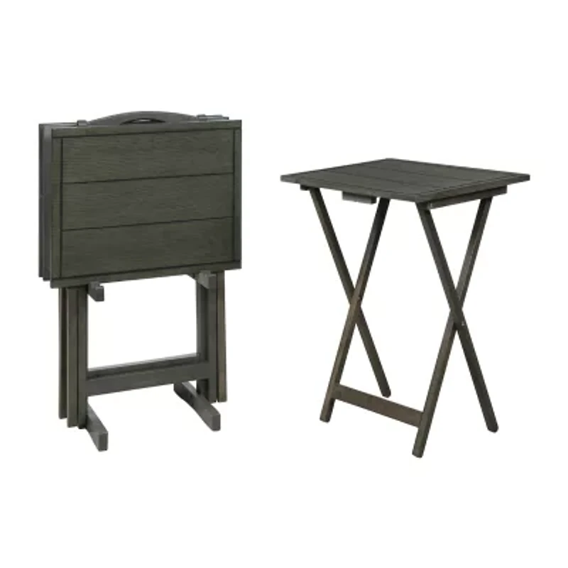 Maurine Farmhouse 4-pc. TV Tray Table with Stand