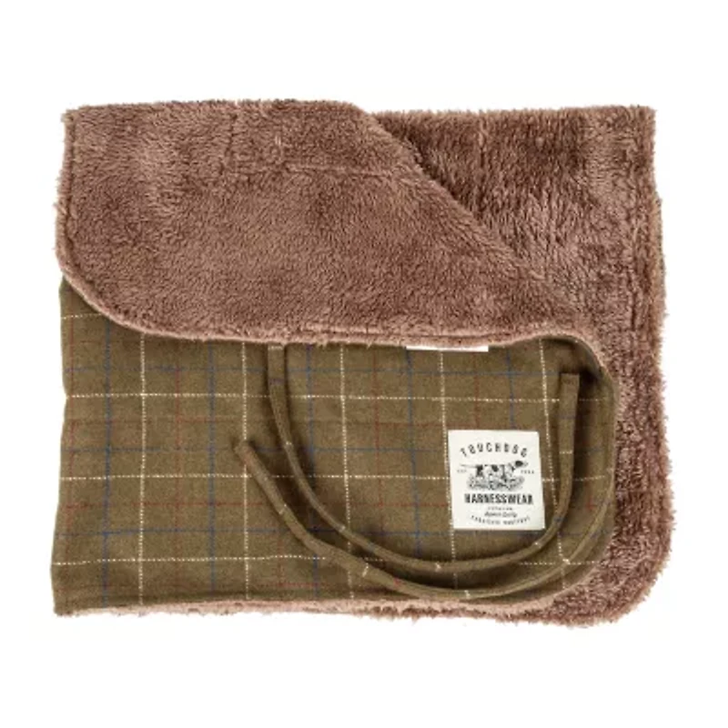 Touchdog ® 2-In-1 Windowpane Plaided Dog Jacket With Matching Reversible Dog Mat