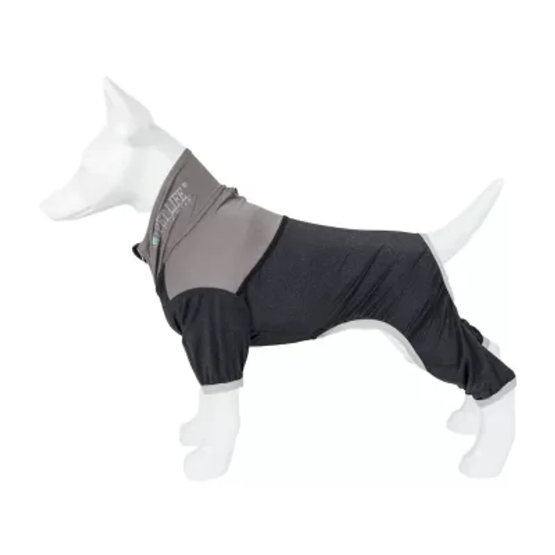 Pet Life ® Active 'Embarker' Heathered Performance 4-Way Stretch Two-Toned Full Body Warm Up
