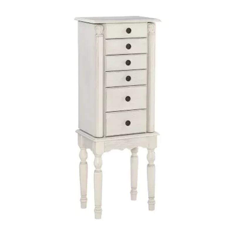 Powell Company Kristen White Jewelry Armoire