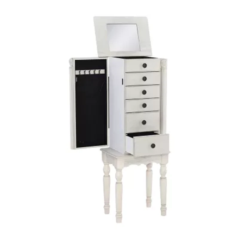 Powell Company Kristen White Jewelry Armoire