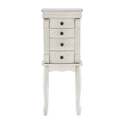 Powell Company Danika White Jewelry Armoire