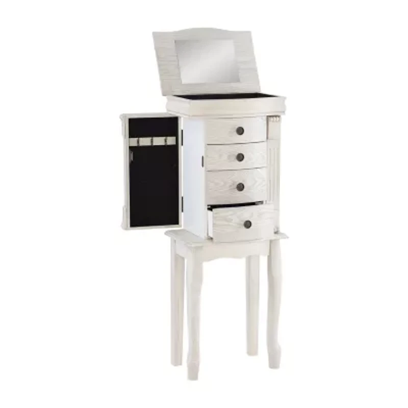 Powell Company Danika White Jewelry Armoire