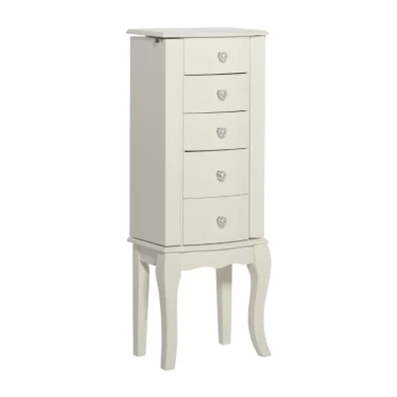 Powell Company Leanne White Jewelry Armoire
