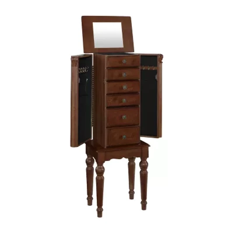 Powell Company Kristen Cherry Jewelry Armoire
