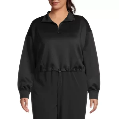 Sports Illustrated Womens Long Sleeve Active Plus Quarter-Zip Pullover