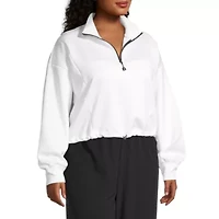Sports Illustrated Womens Plus Long Sleeve Active Quarter-Zip Pullover