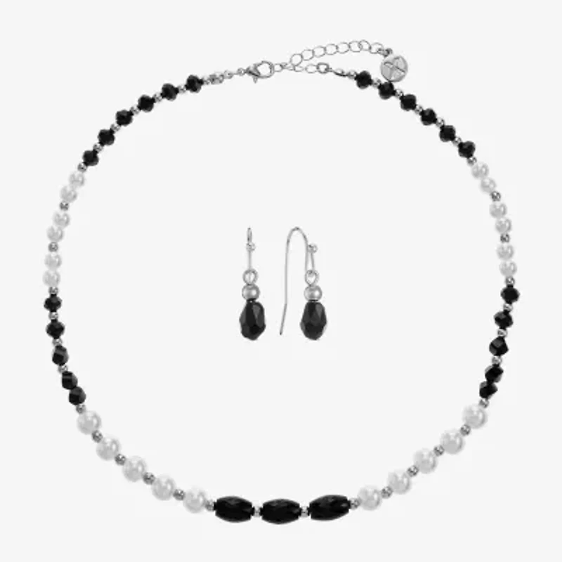 Mixit Beaded Necklace & Drop Earring Womens Simulated Pearl 2-pc. Jewelry Set