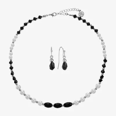 Mixit Beaded Necklace & Drop Earring Womens Simulated Pearl 2-pc. Jewelry Set
