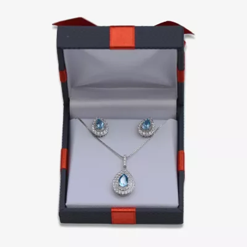Gemstone Sterling Silver 2-Pc Pear Jewelry Set
