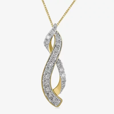 Womens 1 CT. T.W. Natural White Diamond 10K Gold 18 Inch Pendant Necklace