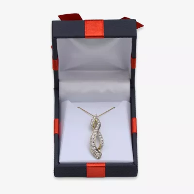 Womens 1 CT. T.W. Natural White Diamond 10K Gold 18 Inch Pendant Necklace