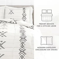 Casual Comfort Premium Down Alternative Urban Stitch Patterned Comforter Set