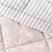 Casual Comfort Premium Down Alternative Pressed Flowers Reversible Comforter Set
