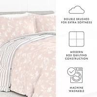 Casual Comfort Premium Down Alternative Pressed Flowers Reversible Comforter Set