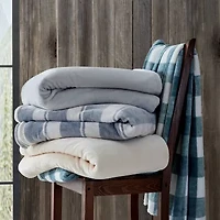 Eddie Bauer Solid Ultra Soft Plush Blanket