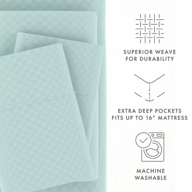 Casual Comfort™ Premium Ultra Soft Checkered Microfiber Wrinkle Free Sheet Set
