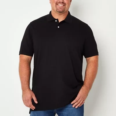 St. John's Bay Premium Stretch Big and Tall Mens Classic Fit Easy-on + Easy-off Adaptive Short Sleeve Polo Shirt