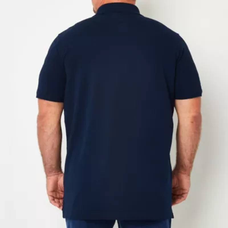 St. John's Bay Premium Stretch Big and Tall Mens Classic Fit Easy-on + Easy-off Adaptive Short Sleeve Polo Shirt