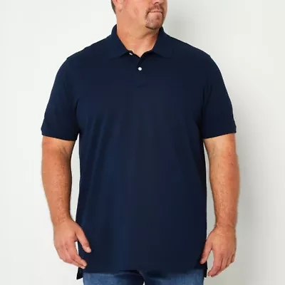 St. John's Bay Premium Stretch Big and Tall Mens Classic Fit Easy-on + Easy-off Adaptive Short Sleeve Polo Shirt