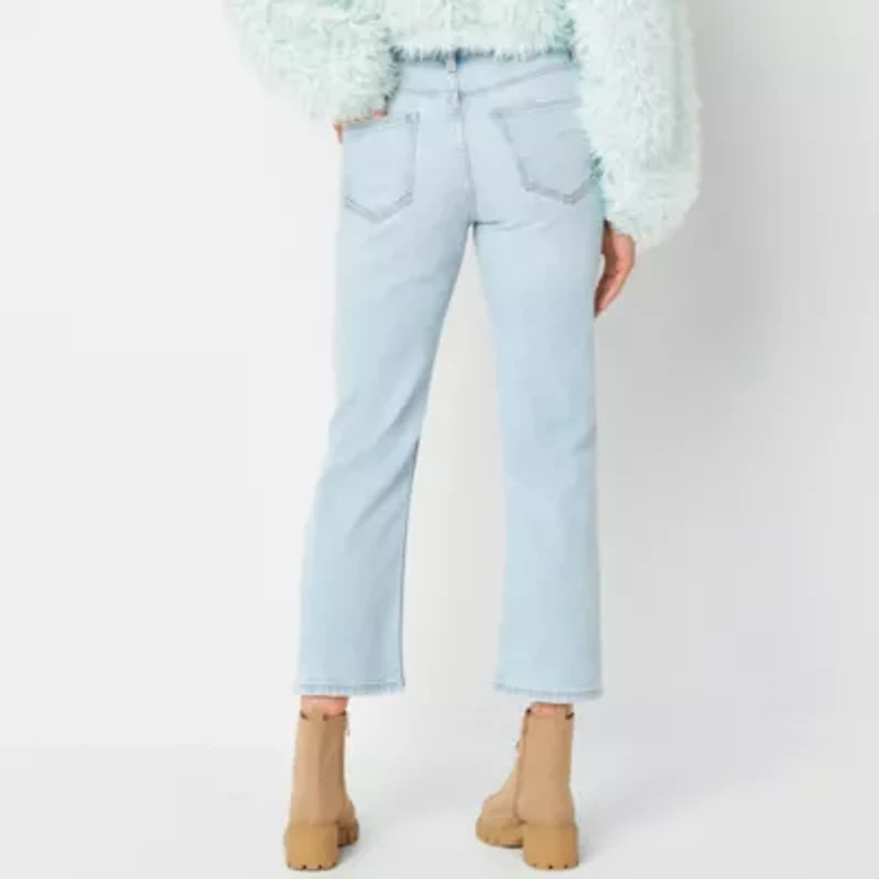 Arizona Juniors Ripped Womens Highest Rise Straight Leg Jean