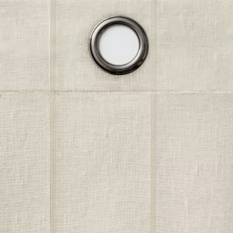Fieldcrest Heritage Mirron Solid Grommet Top Sheer Single Curtain Panel