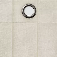 Fieldcrest Heritage Mirron Solid Grommet Top Sheer Single Curtain Panel