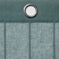 Fieldcrest Heritage Mirron Solid Grommet Top Sheer Single Curtain Panel