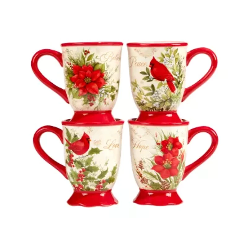 Certified International Winter'S Medley 4-pc. Holiday Coffee Mug